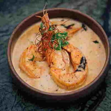 shrimp bisque decorated