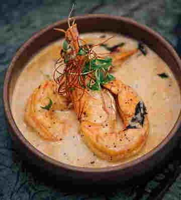 shrimp bisque decorated