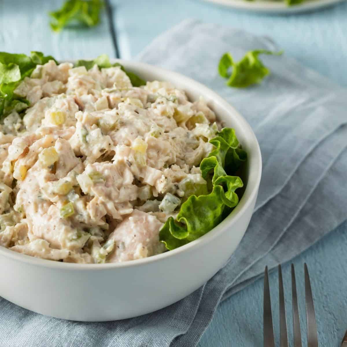 chicken salad with orange mayo sauce