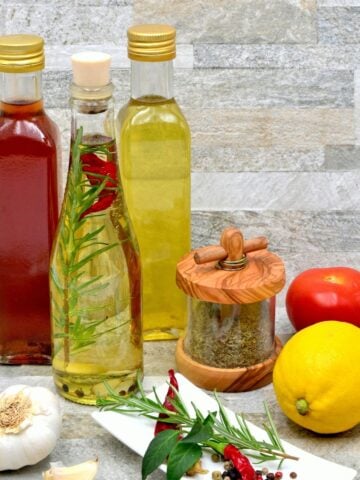 Ingredients for creating tasty salad dressings at home.