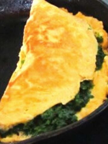 Omelette aux Epinards in French. You can make this spinach omelette once you know the basics.