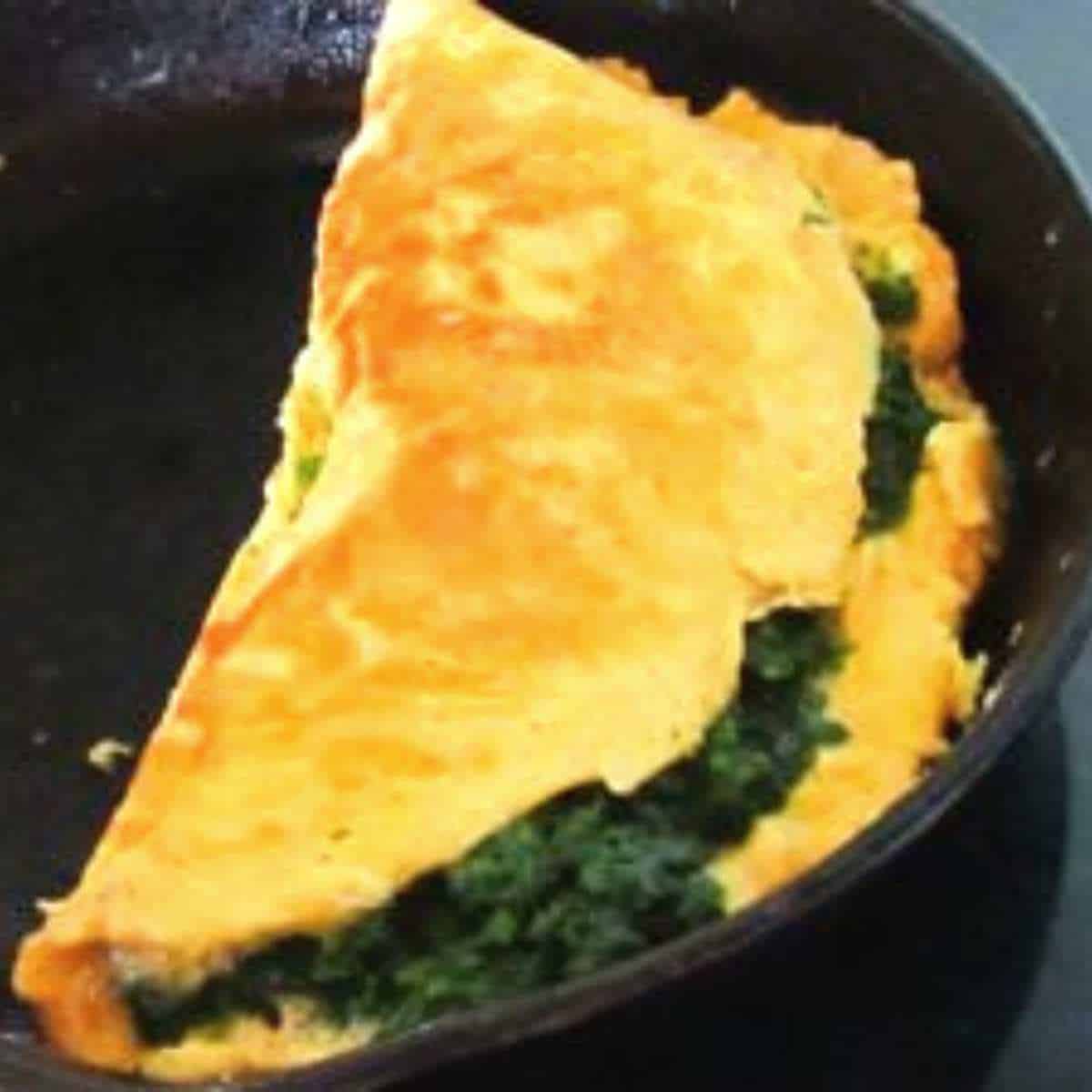 Omelette aux Epinards in French. You can make this spinach omelette once you know the basics.