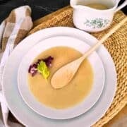 A finished velouté ready to be added to many recipes.