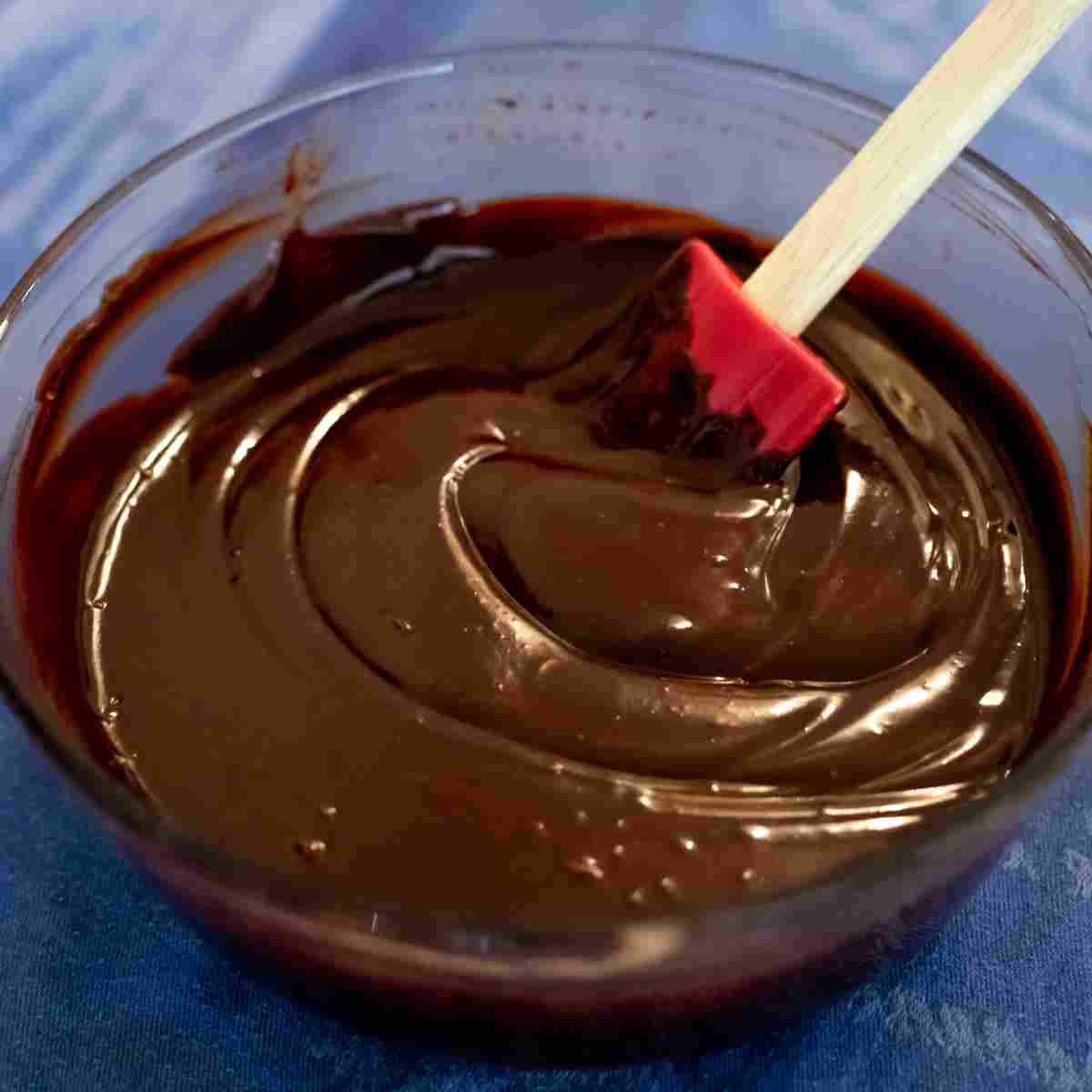 Thick chocolate ganache made with whipped cream.