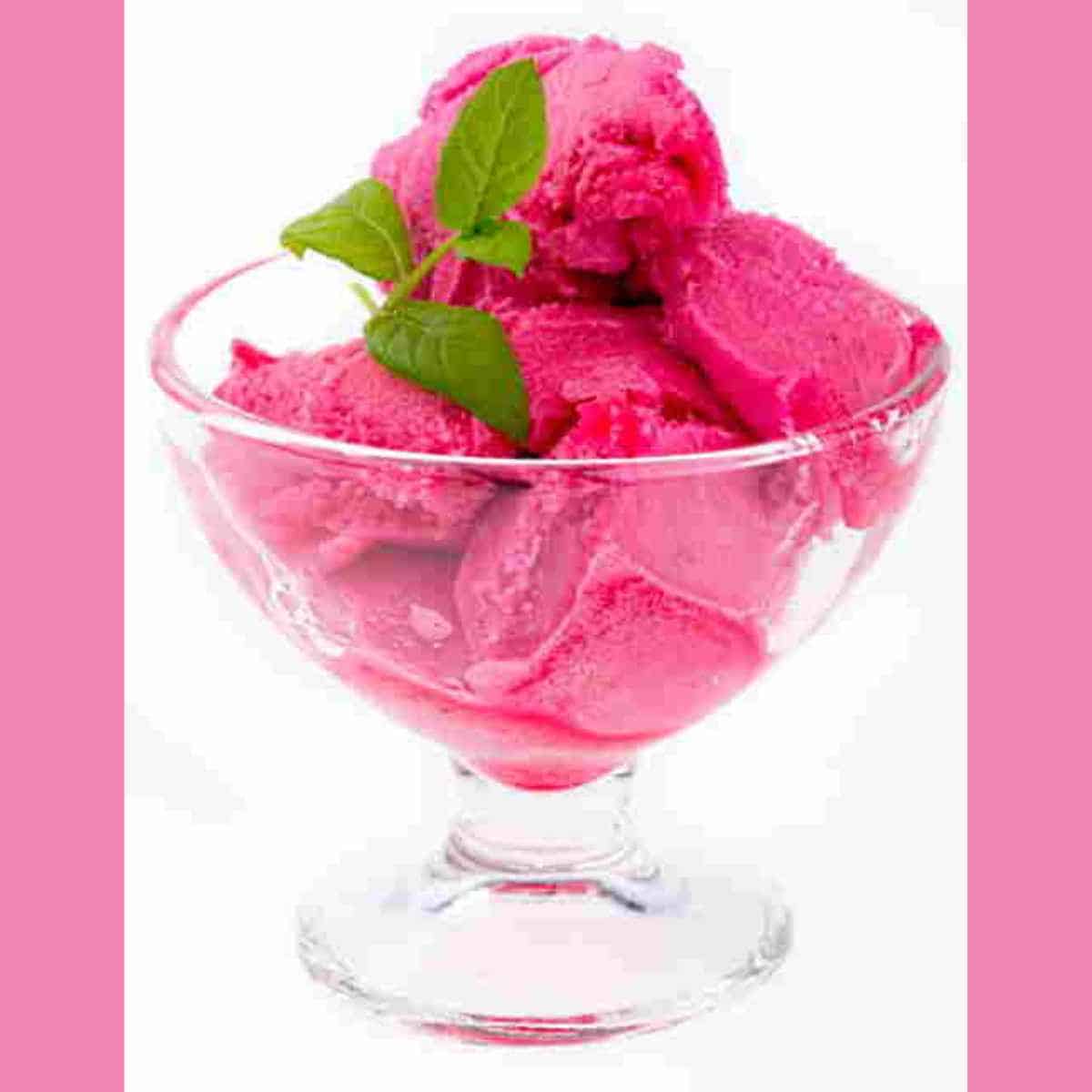 Strawberry sorbet dessert is easy to make with only 3 ingredients.